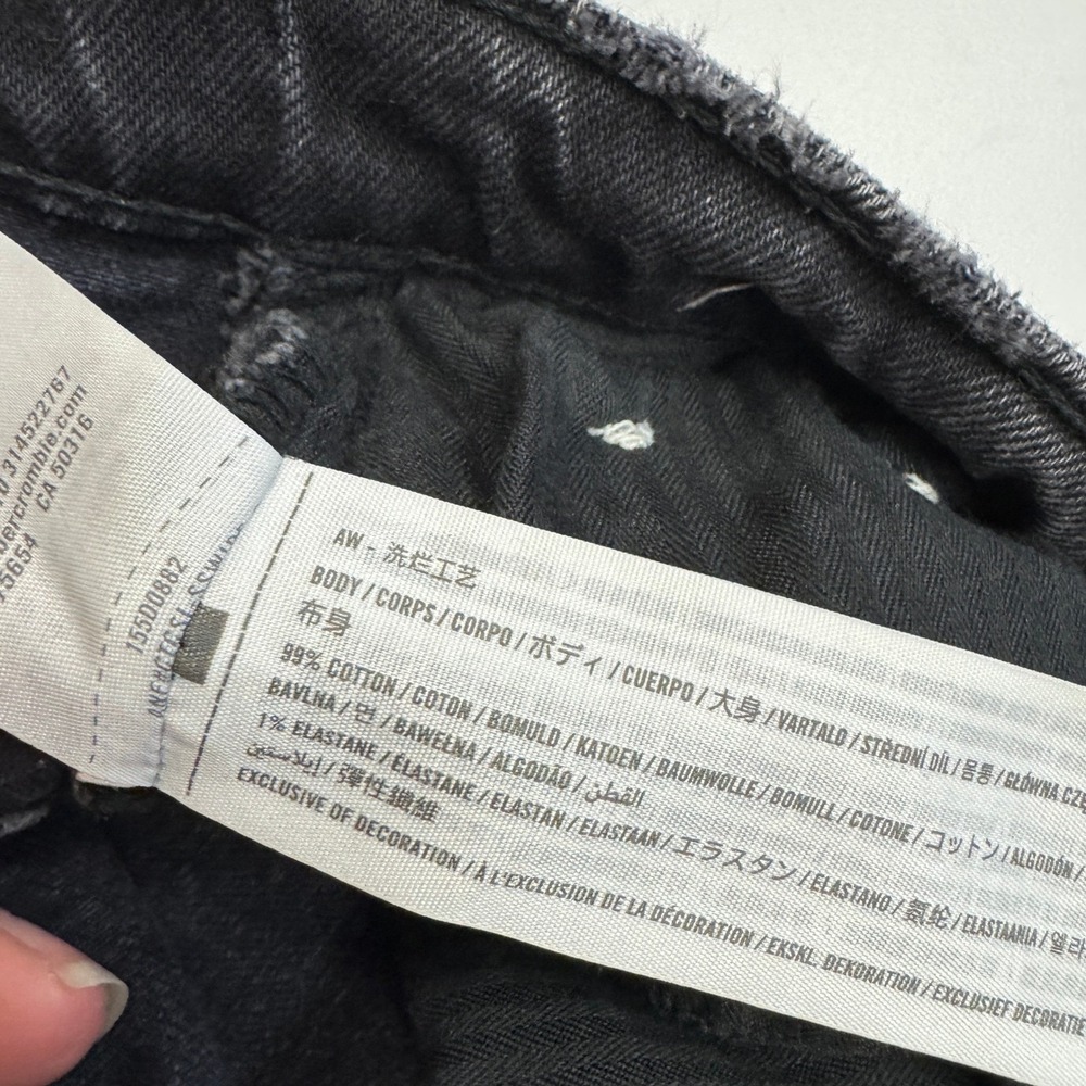 Abercrombie Jeans Women 25 0R Black Distressed The Dad High Rise Grunge Denim - Picture 5 of 8